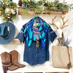 Large SILK scarf/body wrap/shawl w resort vacay beach vibe